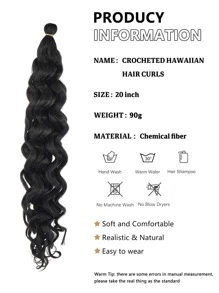 Tóc giả tổng hợp Dợn sóng Móc sự thêu 20 Inch Sóng nước Bện Tóc - màu đen - Xem 6