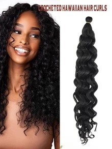 Tóc giả tổng hợp Dợn sóng Móc sự thêu 20 Inch Sóng nước Bện Tóc - màu đen - Xem 1