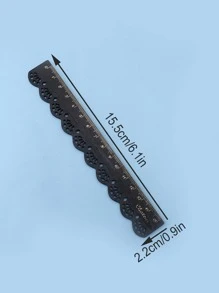 1pc Black Fashionable Creative Hollow Out Student Ruler, Drafting Tool - Black - View 6
