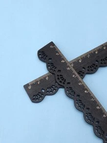 1pc Black Fashionable Creative Hollow Out Student Ruler, Drafting Tool - Black - View 5