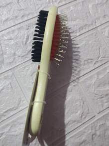 CEPILLO DOBLE DE MADERA PARA MASCOTAS - Beis - Ver 2