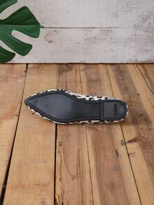 Leopard Print Pointed Toe Flat Shoes For Spring And Summer, Low Vamp Versatile Boat Shoes With Soft Soles - Multicolor - View 6