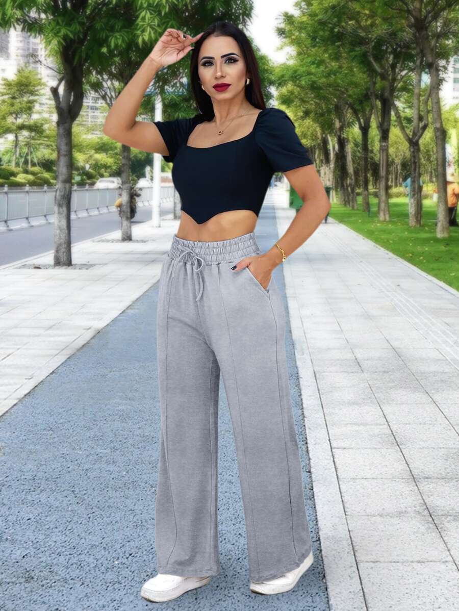 Women Sweatpants - Màu Xám nhạt - Xem 1