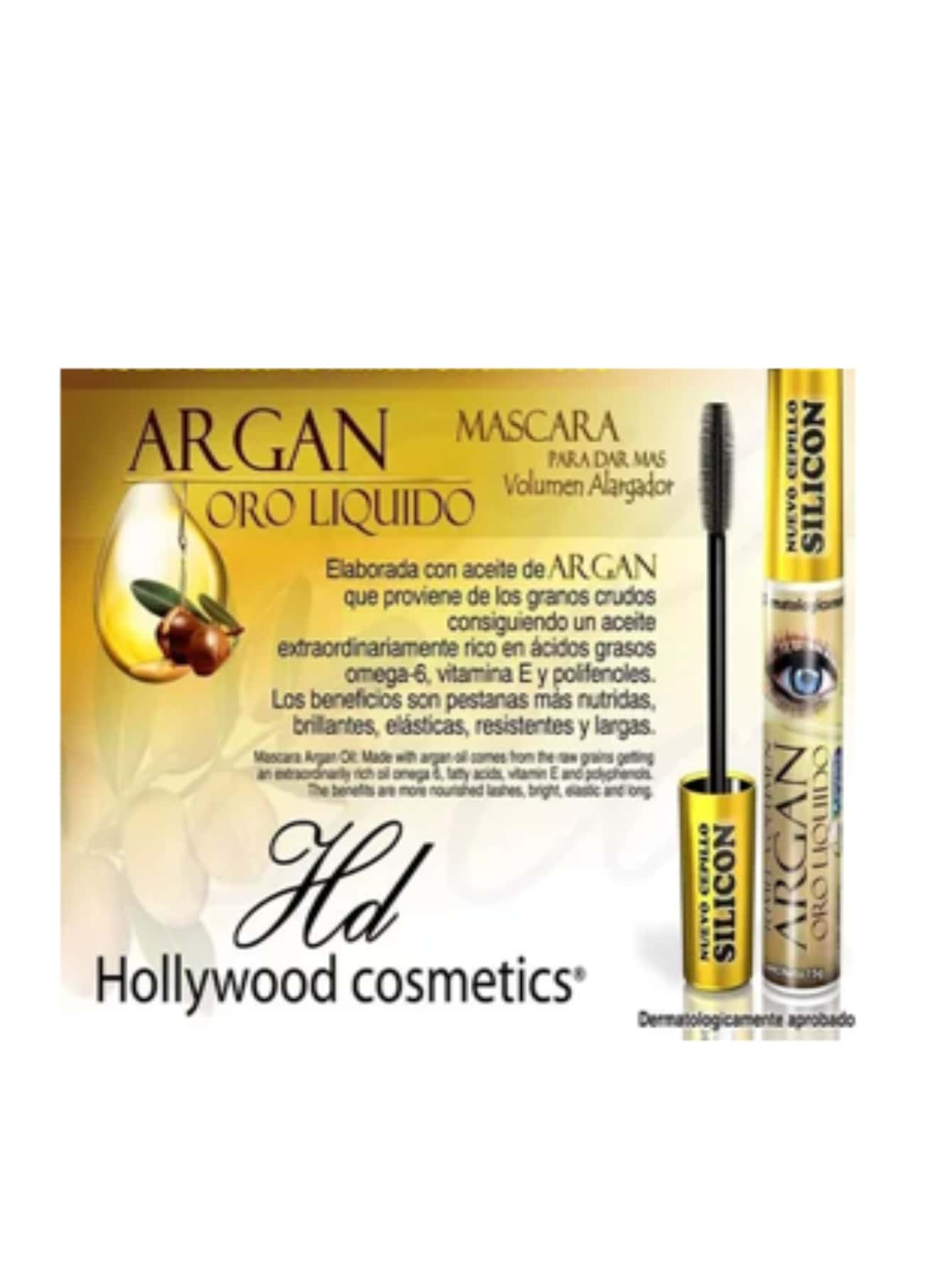 Rímel Mascara para pestañas con Argán cepillo grueso 15 gr - Negro - Añade 2