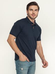 Men Polo Shirts - Màu xanh hải quân - Xem 4