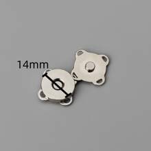 10pcs Magnetic Snap Fasteners Clasps Buttons Handbag Purse Wallet Craft Bags Parts Garments DIY Accessories Magnetic Buckle Button Plum Magnetic Buckle For Bag Clothes Handbag Scraping Magnetic Bag Button With Small Needle And Thread Bag School Supplies Teacher Gifts Back To School Teacher Accessories - Silver - View 2