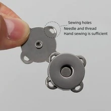 10pcs Magnetic Snap Fasteners Clasps Buttons Handbag Purse Wallet Craft Bags Parts Garments DIY Accessories Magnetic Buckle Button Plum Magnetic Buckle For Bag Clothes Handbag Scraping Magnetic Bag Button With Small Needle And Thread Bag School Supplies Teacher Gifts Back To School Teacher Accessories - Silver - View 5