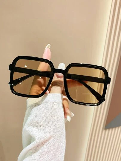 1 par de gafas cuadradas con marco de plástico unisex, adecuadas para actividades al aire libre, viajes, deportes, conducción, playa, festivales, vacaciones, pesca, estilo callejero, fiestas