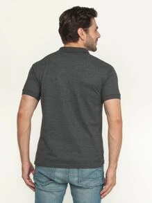 Men Polo Shirts - Màu xám đen - Xem 2