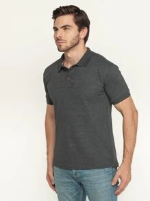 Men Polo Shirts - Màu xám đen - Xem 4