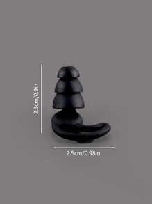 1Pair Ear Plugs Sound Insulation Waterproof Silicone Ear Protection Earplugs Anti-Noise Sleeping Plug For Travel Noise Reduction - Black - View 6