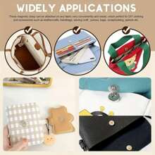 10pcs Magnetic Snap Fasteners Clasps Buttons Handbag Purse Wallet Craft Bags Parts Garments DIY Accessories Magnetic Buckle Button Plum Magnetic Buckle For Bag Clothes Handbag Scraping Magnetic Bag Button With Small Needle And Thread Bag School Supplies Teacher Gifts Back To School Teacher Accessories - Silver - View 8