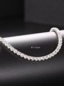 1pc Simple Iced Out Tennis Choker Necklace For Women Crystal Short Chain On Neck Hip Hop Accessories Jewelry
