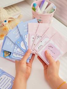 1 pieza con estampado de dibujos animados Nota adhesiva , dulce portátil Nota adhesiva para alumno - Multicolor - Ver 8