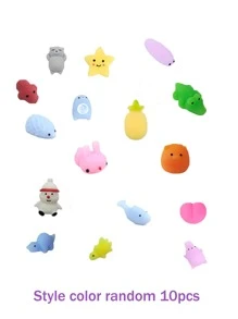 10入組迷你麻糬毛絨玩具動物形狀柔軟可愛毛絨玩具緩解壓力，送給男孩和女孩的生日禮物 - 彩色 - 查看 5
