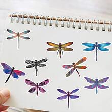 53入組/包蜻蜓防水diy創意塗鴉貼紙,適用於吉他、滑板、水樽、桿、頭盔、雪板、手提電腦、手機殼、冰箱門、行李箱、塗鴉貼紙,完美聖誕禮物