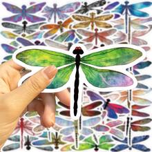 53入組/包蜻蜓防水diy創意塗鴉貼紙,適用於吉他、滑板、水樽、桿、頭盔、雪板、手提電腦、手機殼、冰箱門、行李箱、塗鴉貼紙,完美聖誕禮物