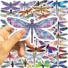 53入組/包蜻蜓防水diy創意塗鴉貼紙,適用於吉他、滑板、水樽、桿、頭盔、雪板、手提電腦、手機殼、冰箱門、行李箱、塗鴉貼紙,完美聖誕禮物