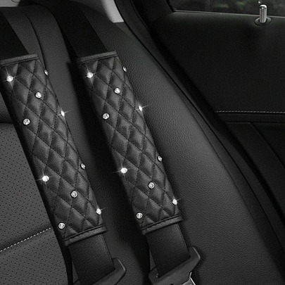 2pcsCar Diamond Seat Belt Shoulder ProtectorCar Accessories Women