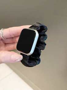 1入組大腸髮圈設計錶帶適用於Apple Watch - 黑色 - 查看 1