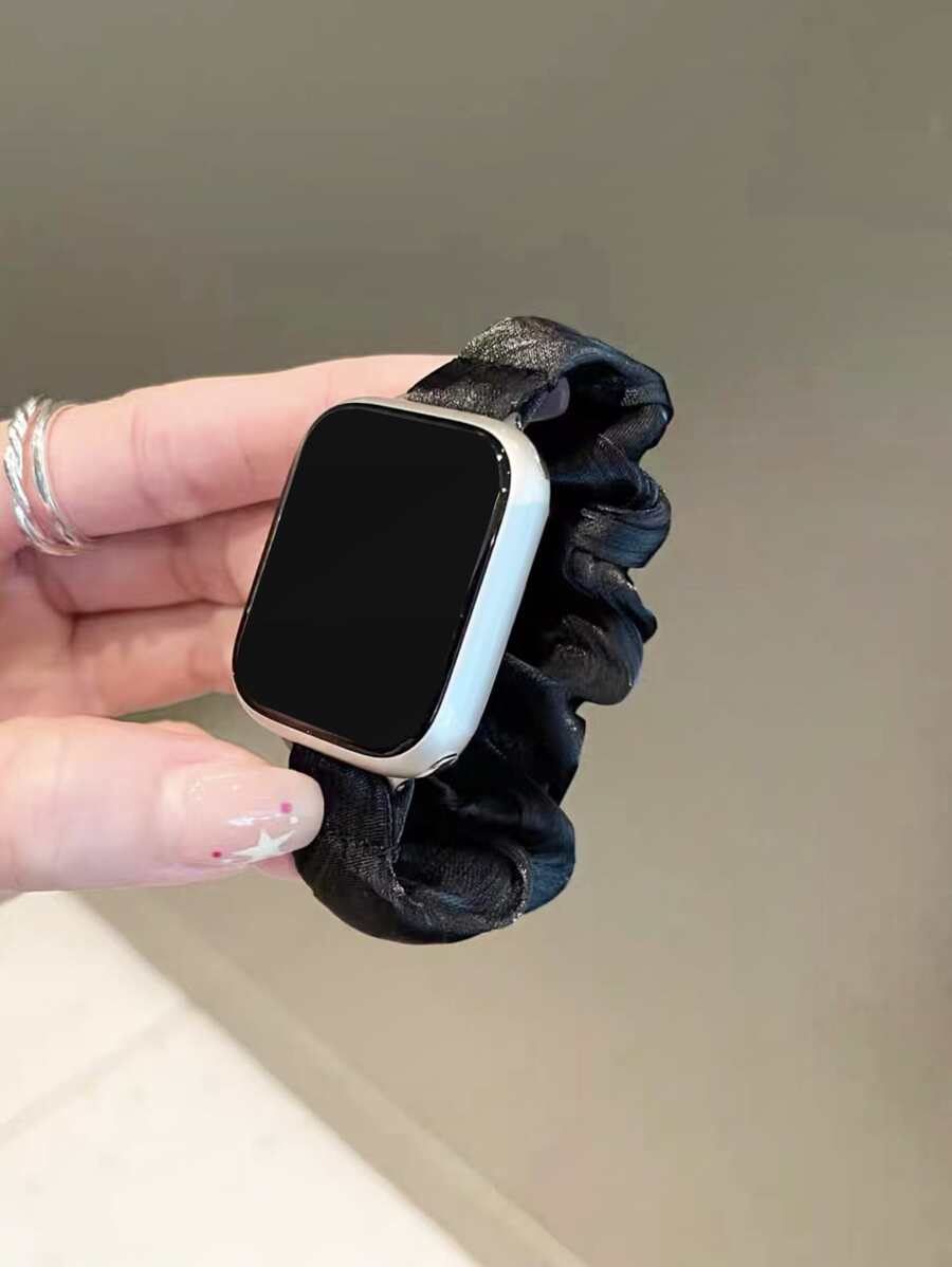 1入組大腸髮圈設計錶帶適用於Apple Watch - 黑色 - 查看 1