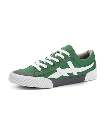Men's Classic Fashionable Korean-style Canvas Shoes With Lace-up, Breathable And Versatile