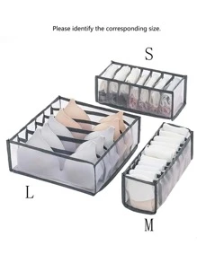 1 hộp đựng đồ lót nhiều ngăn, hộp đựng đồ lót bằng sợi hiện đại dùng để trang trí nhà cửa, trang phục Halloween, đồ trang trí lễ hội mùa thu - trắng - Xem 3
