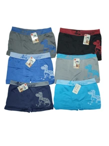 6 Pieces Boxers Elastic Underpants For Children, Shipped In Assorted Colors And Prints According To Availability. SIZE 10 Covers Sizes 10-11,,, SIZE 12 Covers Sizes 12-13. - Multicolor - View 2
