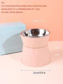 1 pieza Tazón de alimentación para mascota enviado al azar, tazón de agua y comida para perros y gatos, tazón elevado divisible para razas medianas-pequeñas - Multicolor - Ver 2