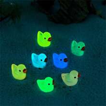 20pcs Miniature Glowing Duck Craft Decorations, Resin Cute Creative Decor For Car/home/party/gifts/indoor/room/scene Decoration
