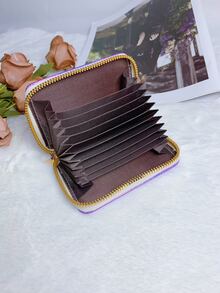 Laser Holographic Fashionable Pu Card Holder - Purple - View 5