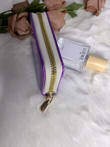 Laser Holographic Fashionable Pu Card Holder - Purple - View 2