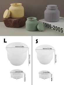 1入組水泥杯罐香薰蠟燭矽膠模具，石膏，樹脂 - 白色 - 查看 2