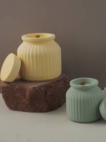 1入組水泥杯罐香薰蠟燭矽膠模具，石膏，樹脂 - 白色 - 查看 3