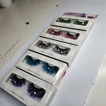 5pairs/set Stage Glitter False Eyelashes Colorful Fiber Luminous Thick Eyelashes - Multicolor - View 4