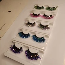 5pairs/set Stage Glitter False Eyelashes Colorful Fiber Luminous Thick Eyelashes - Multicolor - View 5