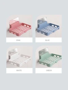 1入組塑膠壁掛式肥皂盒帶引流洞 - 粉色 - 查看 5