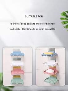 1pc Plastic Wall-mounted Drainage Soap Dish