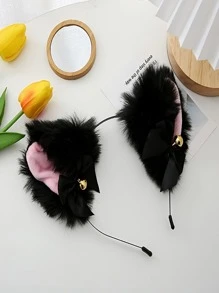 Diadema oreja de gato - Negro - Ver 2