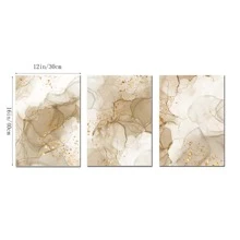 3入組/套無框抽象淺褐色的波西米亞海報牆壁藝術帆布繪畫