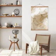 3入組/套無框抽象淺褐色的波西米亞海報牆壁藝術帆布繪畫