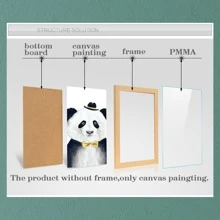 3入組/套無框抽象淺褐色的波西米亞海報牆壁藝術帆布繪畫