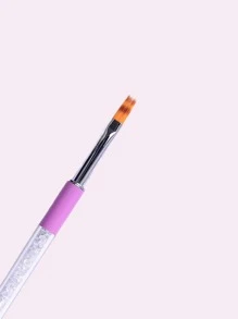 1Pc Acrylic Nail Brush UV Gel Nail Art Gradient Ombre Brush Rhinestone Handle Tool Painting Drawing Pens Manicure - Pink - View 2