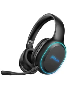 Picun P80X Wireless Gaming Headset For PC, Laptop,Switch, Dynamic EQ Ultra-Low Latency Gaming Headphone For Cell Phone, 30H Playtime With Detachable Microphone - Black - View 2