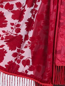 Floral Scarf - Burgundy - View 2