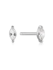 極簡珠寶和手錶馬眼睛形狀方晶鋯石耳環精美珠寶和手錶925純銀小耳釘適合女士合適的適用於每天穿戴