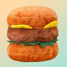 1 Đồ chơi thú cưng hình bánh hamburger có âm thanh cho thú cưng chơi đùa và giải trí tương tác - màu nâu - Xem 4