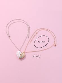 2 cái/bộ Hợp kim kẽm Tim & Tiếng Anh Lá thư Jointed Dầu Nam châm Vật rủ xuống Dây chuyền , Qủa tặng Dành cho Cô gái Và Lễ hội - Nhiều màu - Xem 5