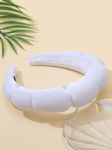 1 Miếng Nhung Rộng Băng đô cài tóc Đối với Rửa , Chăm sóc da , Trang điểm , Và Tạo kiểu - trắng - Xem 3