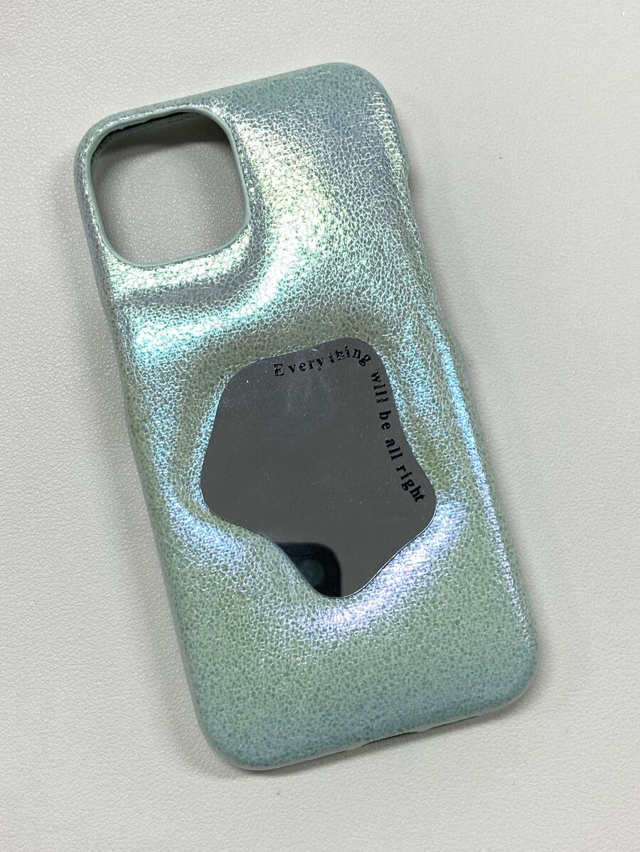 Laser Leather Pattern Mirror Phone Case Compatible With Iphone 11/11pro/12promax/13/14, Luxury And Premium Feel - Green - View 1